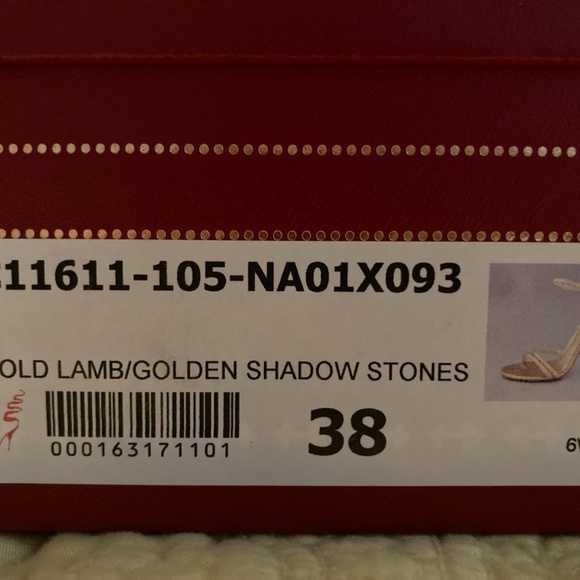 NEW Rene Caovilla Golden Shadow Stone Embellished Heels Size 38 - Picture 14 of 15